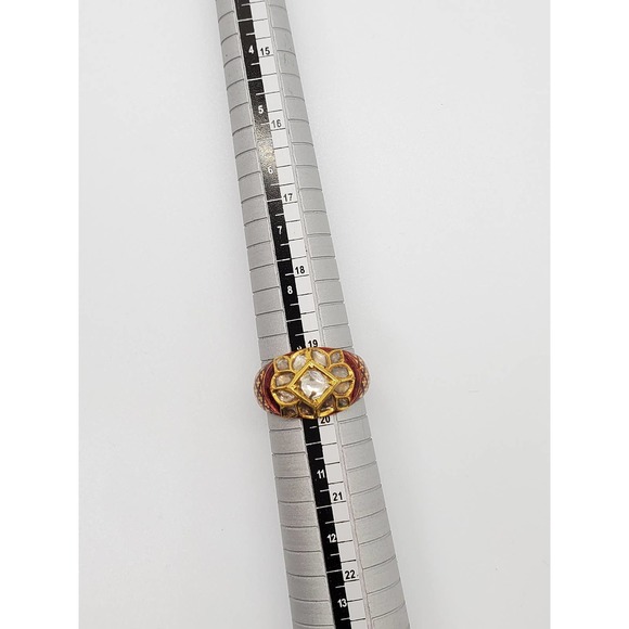 18kt Yellow Gold Mughal Rose Cut Diamond Ring - Picture 6 of 6